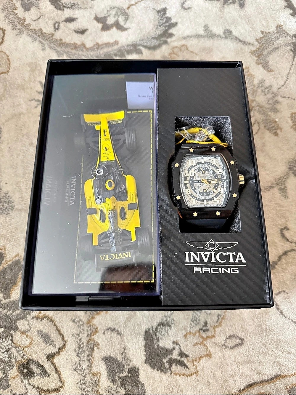 Invicta Racing Tonneau Watch & Replica Race Car Gift Set